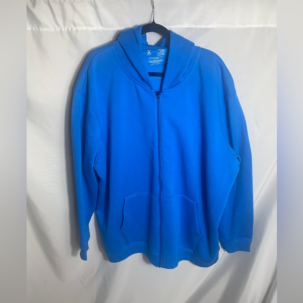 Xersion 4XL Celebration Blue Full Zip Hoodie Fleece NWT JCPenney